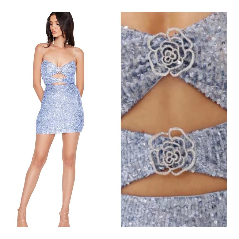 Nookie Rosalina Mini Sequin/Rhinestone Dress and Choker Set